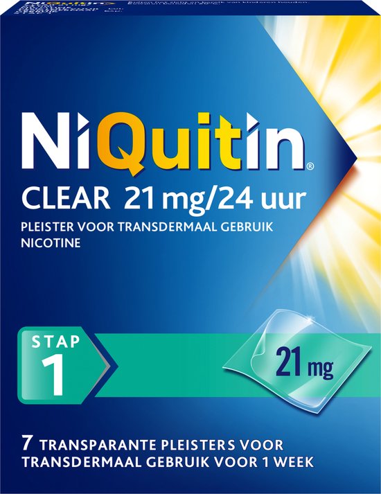 Niquitin Clear Nicotinepleisters 21 mg Stap 1 - 1 x 7 stuks