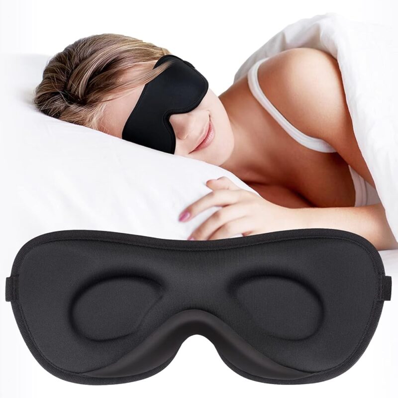 Boniesun 2024 3D slaapmasker voor zijslapers, verduisterend oogmasker voor mannen en vrouwen, ultradun design, aangenaam en ademend om te dragen, perfect voor reis-yoga